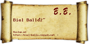 Biel Balló névjegykártya